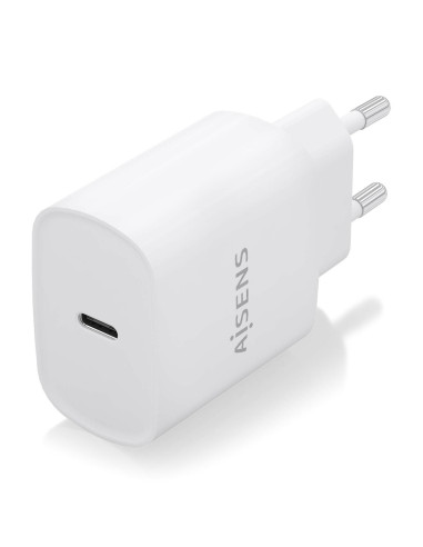 AISENS Cargador USB-C PD3.0 1 Puerto 1xUSB-C 20W, Blanco