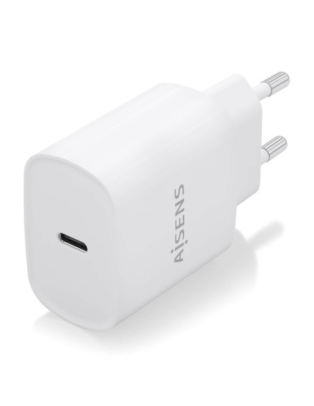 AISENS Cargador USB-C PD3.0 1 Puerto 1xUSB-C 20W, Blanco
