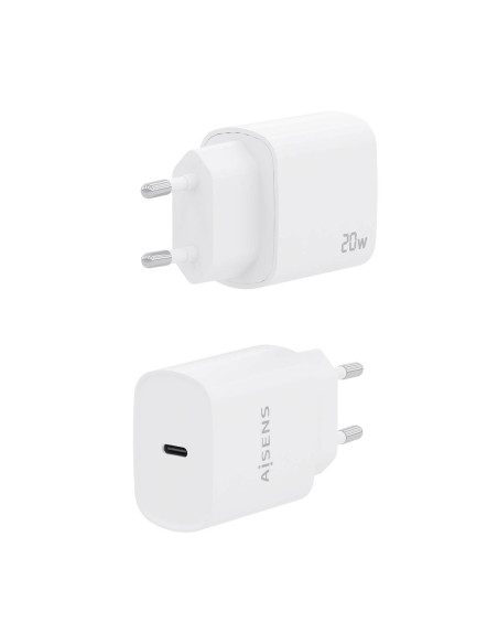AISENS Cargador USB-C PD3.0 1 Puerto 1xUSB-C 20W, Blanco