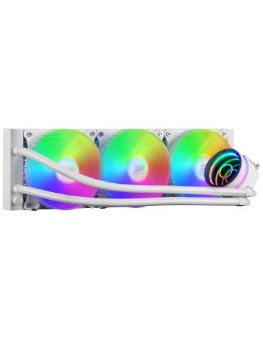 Mars Gaming ML-ONE360 Blanco, Refrigeración Líquida CPU, TDP 550W, Espejo Infinito, 3 Ventiladores Silenciosos, Multisocket