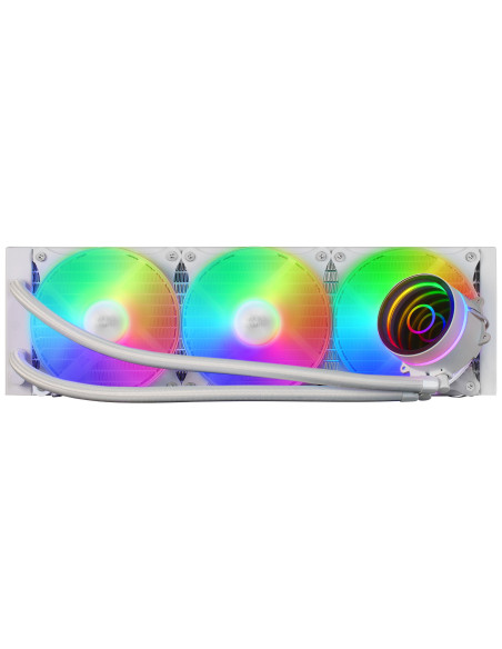 Mars Gaming ML-ONE360 Blanco, Refrigeración Líquida CPU, TDP 550W, Espejo Infinito, 3 Ventiladores Silenciosos, Multisocket