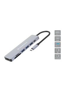 Conceptronic DONN19G base para portátil y replicador de puertos Alámbrico USB 3.2 Gen 1 (3.1 Gen 1) Type-C Gris 2