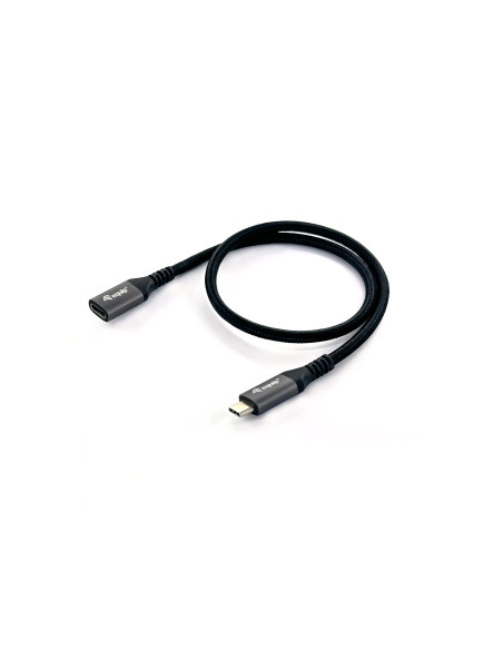 Equip 128371 Cable de extensión USB 3.2 Gen 2 C a C, M F, 1,0m, 4K 60Hz, 10Gbps, Negro