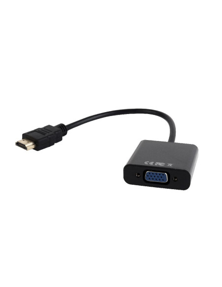 Gembird A-HDMI-VGA-03 adaptador de cable de vídeo 0,15 m HDMI tipo A (Estándar) VGA (D-Sub) Negro
