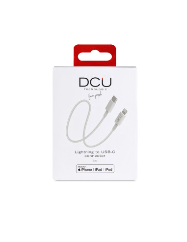 DCU Advance Tecnologic 34101300 cable de conector Lightning 1 m Blanco