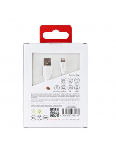 DCU Advance Tecnologic 34101290 cable de conector Lightning 1 m Blanco