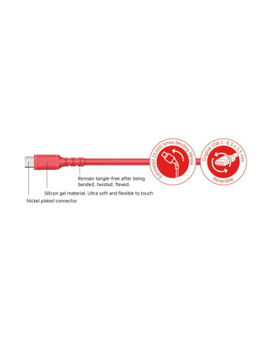 DCU Advance Tecnologic 30402080 cable USB USB 2.0 1 m USB A USB C Rojo