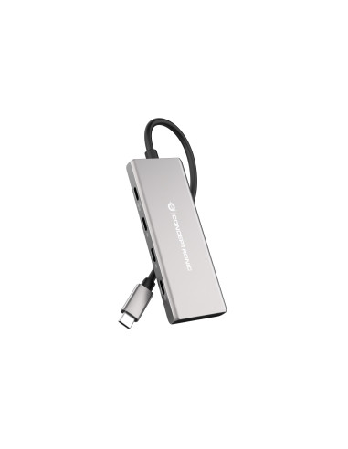 Conceptronic HUBBIES17G hub de interfaz USB 3.2 Gen 2 (3.1 Gen 2) Type-C 10000 Mbit s Gris