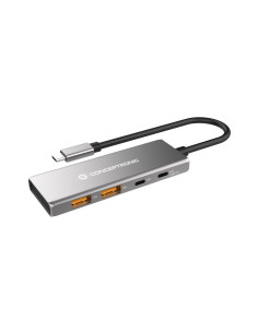 Conceptronic HUBBIES15G hub de interfaz USB 3.2 Gen 2 (3.1 Gen 2) Type-C 10000 Mbit s Gris