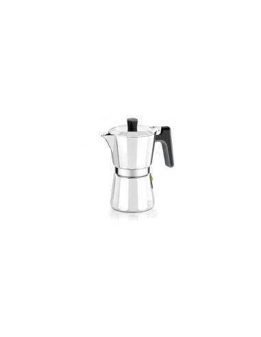 CAFETERA BRA PERFECTA - 12 TAZAS - ALUMINIO - FONDO PARA INDUCCION TOTAL - APTA TODO TIPO COCINAS