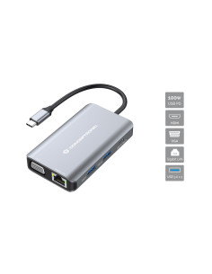 Conceptronic DONN21G base para portátil y replicador de puertos Alámbrico USB 3.2 Gen 1 (3.1 Gen 1) Type-C Gris 2