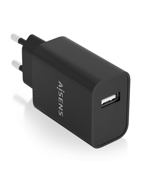 AISENS Cargador USB 10W alta eficiencia, 5V 2A, Negro