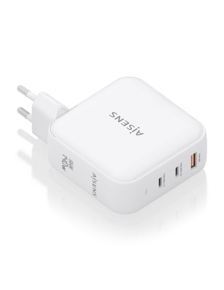 AISENS Cargador GaN 140W, 2xUSB-C PD3.1 QC4.0, 1xUSB-A QC3.0, Blanco