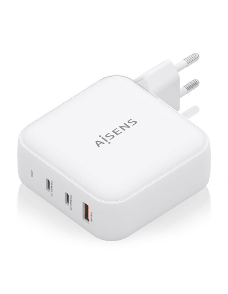 AISENS Cargador GaN 140W, 2xUSB-C PD3.1 QC4.0, 1xUSB-A QC3.0, Blanco