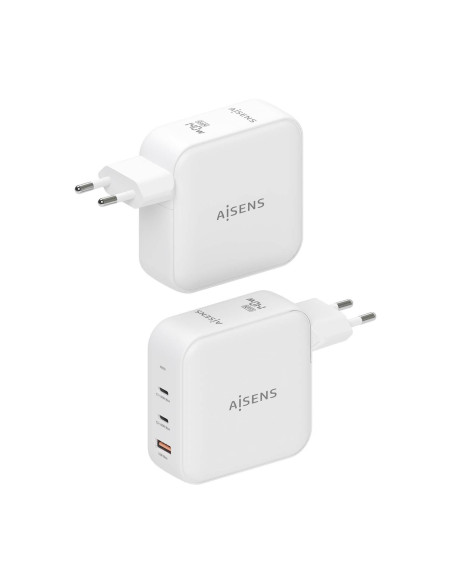 AISENS Cargador GaN 140W, 2xUSB-C PD3.1 QC4.0, 1xUSB-A QC3.0, Blanco