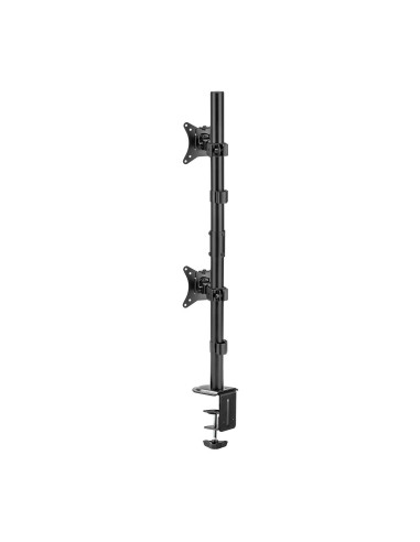 AISENS Soporte de mesa eco giratorio e inclinable para 2 Monitor TV 9kg de 17-32, Negro