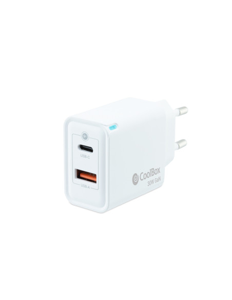 CoolBox CARGADOR GAN 30W USB-C USB-A PARED