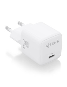 AISENS Cargador GaN 25W, 1xUSB-C PD3.0 QC4.0, Blanco