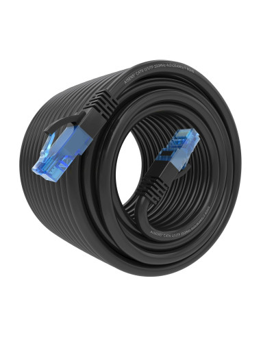 AISENS Cable De Red Latiguillo RJ45 Cat.6 UTP AWG26 CCA, Negro, 20 m