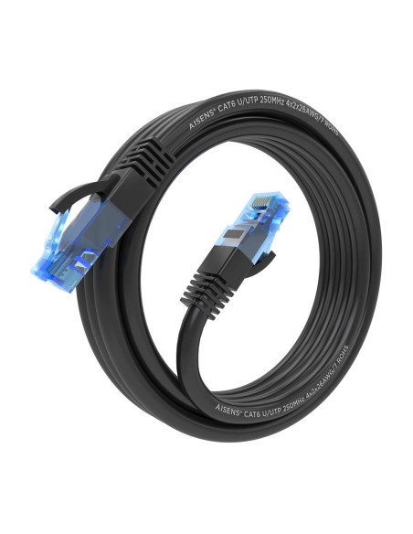 AISENS Cable De Red Latiguillo RJ45 Cat.6 UTP AWG26 CCA, Negro, 2.0 m