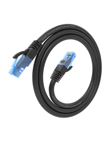 AISENS Cable De Red Latiguillo RJ45 Cat.6 UTP AWG26 CCA, Negro, 0.5 cm