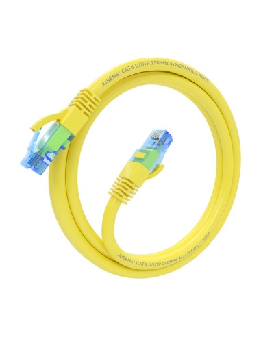 AISENS Cable De Red Latiguillo RJ45 Cat.6 UTP AWG26 CCA, Amarillo, 1.5 m