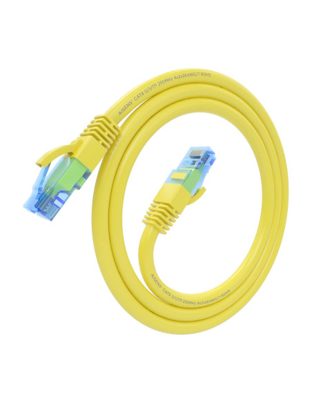 AISENS Cable De Red Latiguillo RJ45 Cat.6 UTP AWG26 CCA, Amarillo, 0.5 m