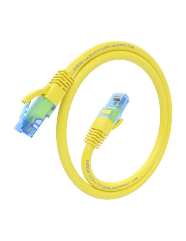 AISENS Cable De Red Latiguillo RJ45 Cat.6 UTP AWG26 CCA, Amarillo, 30 cm