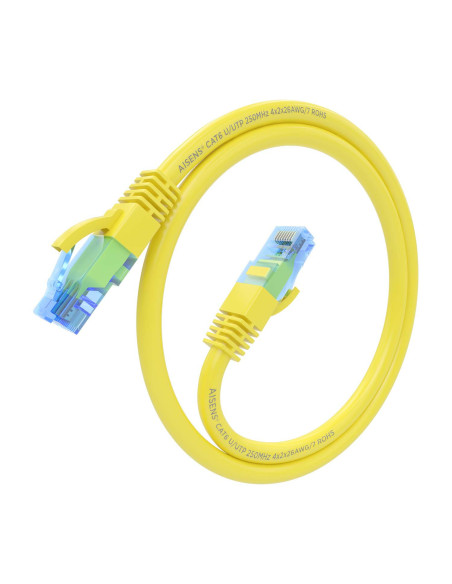 AISENS Cable De Red Latiguillo RJ45 Cat.6 UTP AWG26 CCA, Amarillo, 25 cm
