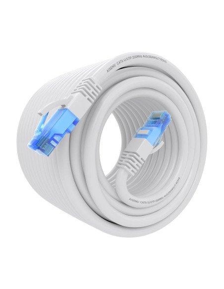 AISENS Cable De Red Latiguillo RJ45 Cat.6 UTP AWG26 CCA, Blanco, 15 m