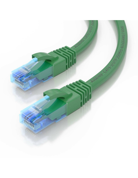 AISENS Cable De Red Latiguillo RJ45 Cat.6 UTP AWG26 CCA, Verde, 0.75 m