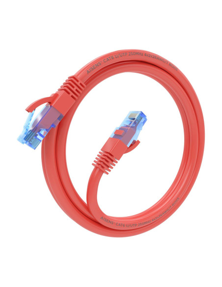 AISENS Cable De Red Latiguillo RJ45 Cat.6 UTP AWG26 CCA, Rojo, 1.0 m