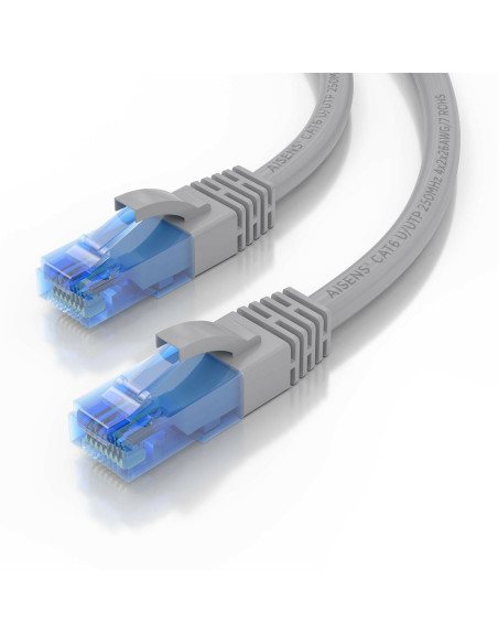 AISENS Cable De Red Latiguillo RJ45 Cat.6 UTP AWG26 CCA, Gris, 15 m