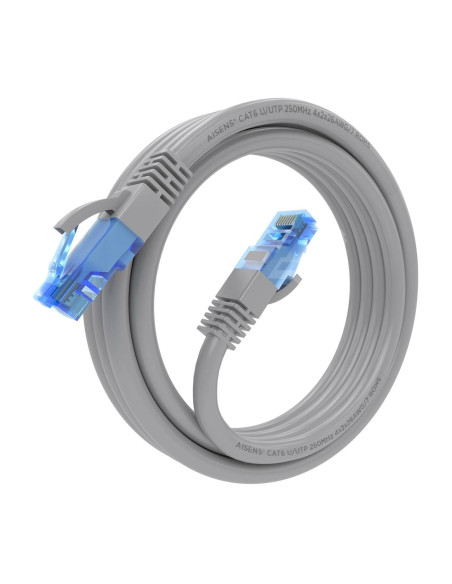 AISENS Cable De Red Latiguillo RJ45 Cat.6 UTP AWG26 CCA, Gris, 3.0 m