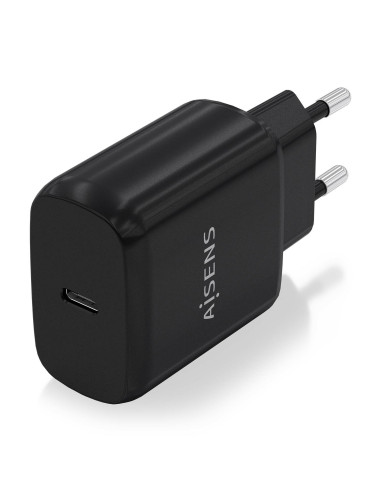 AISENS Cargador USB-C PD3.0 1 Puerto 1xUSB-C 25W, Negro