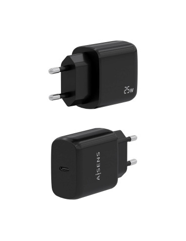 AISENS Cargador USB-C PD3.0 1 Puerto 1xUSB-C 25W, Negro