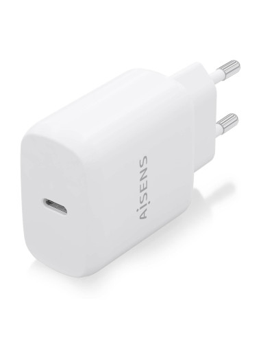 AISENS Cargador USB-C PD3.0 1 Puerto 1xUSB-C 25W, Blanco