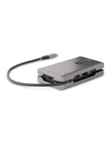 StarTech.com Adaptador Multipuertos USB-C - HDMI DP 4K a 60Hz - Hub Ladrón USB de 3 Puertos - Power Delivery de Paso de 100W -
