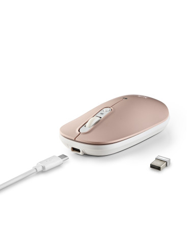 NGS SHELL RB ratón Oficina Ambidextro RF Wireless + Bluetooth Óptico 1600 DPI