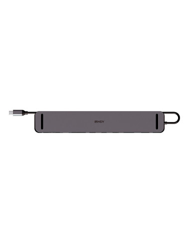 Lindy 43392 base para portátil y replicador de puertos Acoplamiento USB 3.2 Gen 1 (3.1 Gen 1) Type-C Antracita