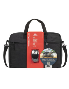 Rivacase 8038 + WIRELESS MOUSE 39,6 cm (15.6") Maletín Negro 2