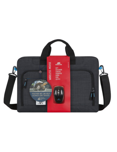 Rivacase Regent 8058 43,9 cm (17.3") Bandolera Negro, Cian