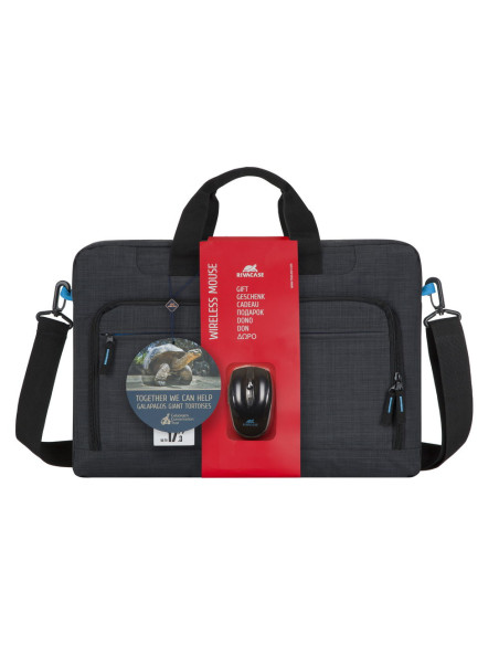 Rivacase Regent 8058 43,9 cm (17.3") Bandolera Negro, Cian