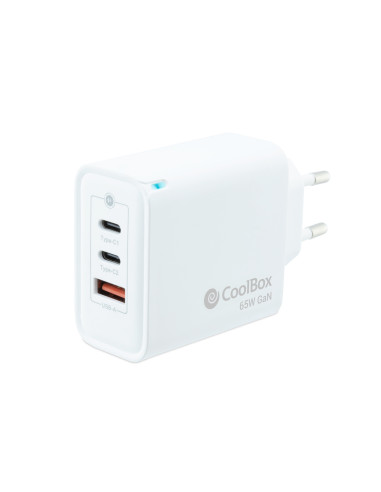 CoolBox CARGADOR GAN 65W USB-C USB-C USB-A PARED