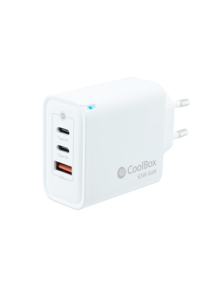 CoolBox CARGADOR GAN 65W USB-C USB-C USB-A PARED