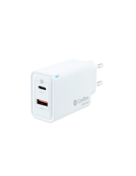CoolBox CARGADOR GAN 45W USB-C USB-A PARED