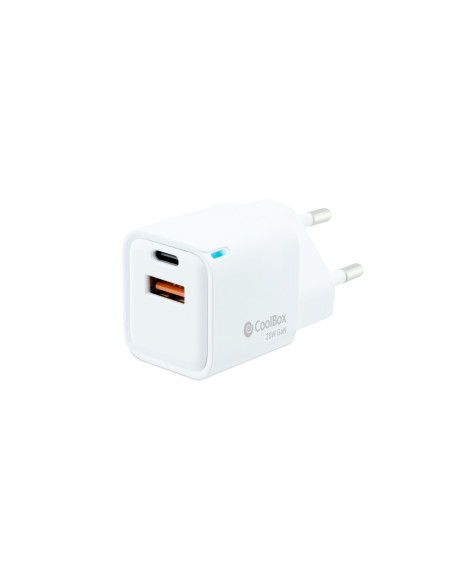 CoolBox CARGADOR GAN 20W USB-C USB-A PARED