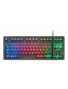 Mars Gaming MK023, Teclado Gaming TKL, Tecnología Híbrida H-Mech, Iluminación FRGB Rainbow, Anti-ghosting, Compatibilidad 2