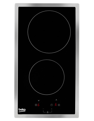 Beko HDMC32400TX hobs Acero inoxidable Integrado 30 cm Cerámico 2 zona(s)