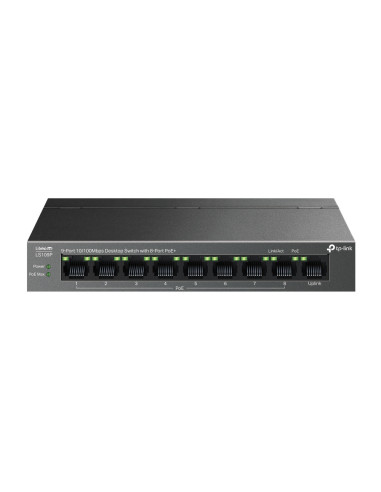 TP-Link LiteWave LS109P switch No administrado Fast Ethernet (10 100) Energía sobre Ethernet (PoE) Negro